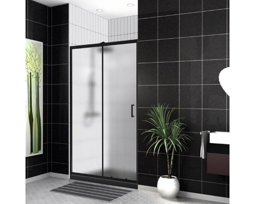 Душевая дверь BelBagno Uno 120x195 UNO-195-BF-1-120-P-NERO профиль черный/матовый, стекло рифлёное