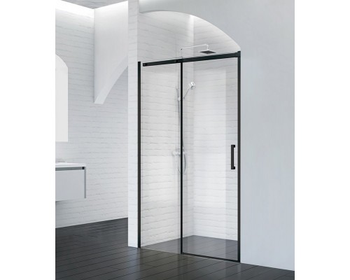 Душевая дверь BelBagno Acqua 120x195 ACQUA-BF-1-120-C-NERO профиль черный/матовый, стекло прозрачное