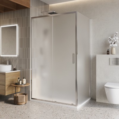 Душевой уголок BelBagno Luce 120x90х195 LUCE-AH-1-120/90-P-Cr профиль хром, стекло рифлёное