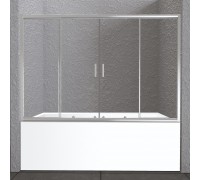 Шторка для ванны BelBagno Unique 150-180х140 UNIQUE-VF-2-150/180-140-C-Cr профиль хром, стекло прозрачное