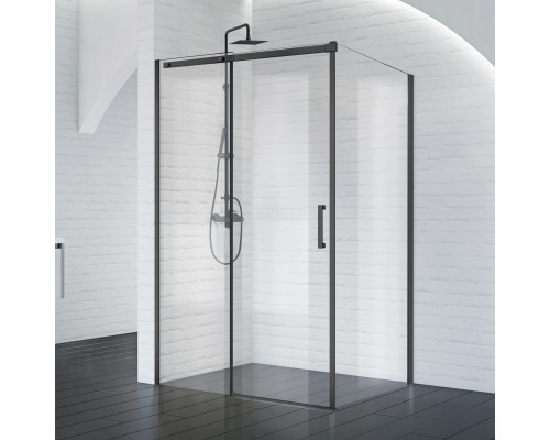 Душевой уголок BelBagno Acqua 150x90x195 ACQUA-AH-1-150/90-C-NERO профиль черный/матовый, стекло прозрачное