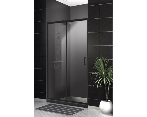 Душевая дверь BelBagno Uno 110x195 UNO-195-BF-1-110-C-NERO профиль черный/матовый, стекло прозрачное