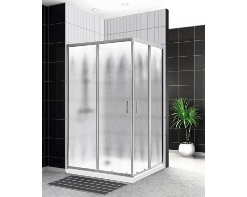 Душевой уголок BelBagno Uno 100x80x195 UNO-195-AH-2-100/80-CH-CR профиль хром, стекло шиншилла