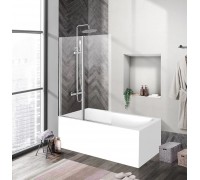 Шторка для ванны BelBagno Uno 100x150 UNO-V-2-100/150-C-Cr профиль хром, стекло прозрачное