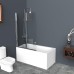 Шторка для ванны BelBagno Uno 90x150 UNO-V-2-90/150-C-Cr профиль хром, стекло прозрачное