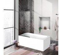 Шторка для ванны BelBagno Uno 90x150 UNO-V-1-90/150-C-NERO профиль черный/матовый, стекло прозрачное