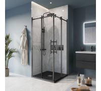 Душевой уголок BelBagno Marino 100x100x195 MARINO-A-2-100-C-NERO профиль черный/матовый, стекло прозрачное