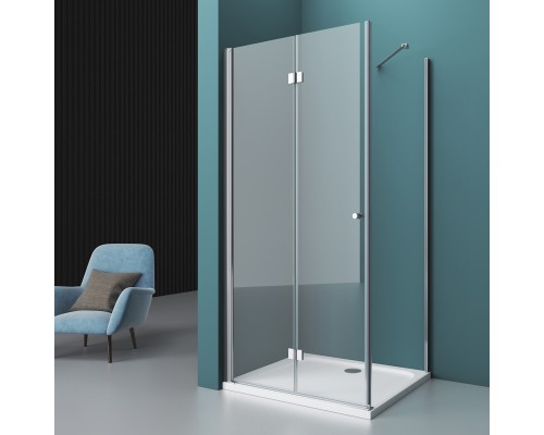 Душевой уголок BelBagno Albano 90x100x195 ALBANO-ASH-1-90/100-C-Cr профиль хром, стекло прозрачное