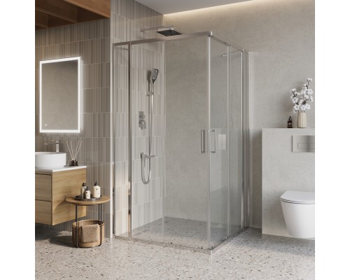 Душевой уголок BelBagno Luce 130x130х195 LUCE-A-22-100+30-C-Cr профиль хром, стекло прозрачное