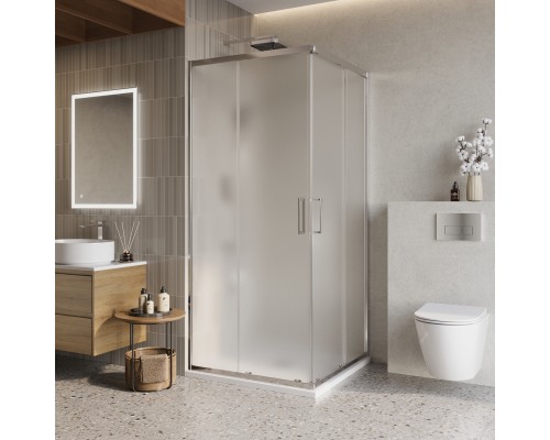 Душевой уголок BelBagno Luce 90x90х195 LUCE-A-2-90-P-Cr профиль хром, стекло рифленое