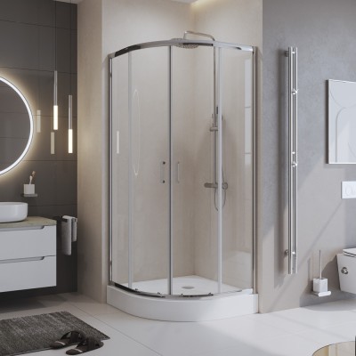 Душевой уголок BelBagno Uno 100x100x195 UNO-195-R-2-100-C-Cr профиль хром, стекло прозрачное