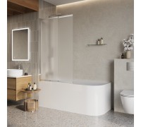 Шторка для ванны BelBagno Luce 90x145 LUCE-VF-11-90/145-P-Cr профиль хром, стекло рифленое