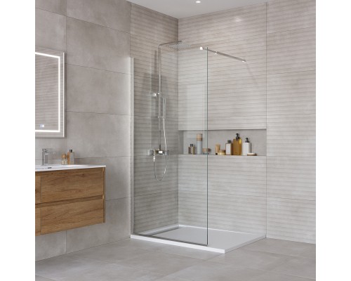 Душевая перегородка BelBagno Kraft 100х195 KRAFT-L-1-100-C-Cr профиль хром, стекло прозрачное
