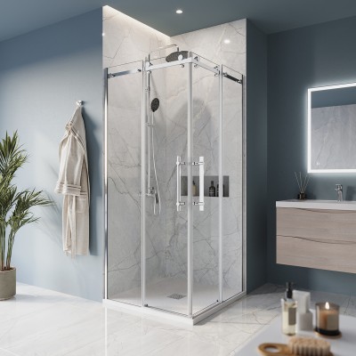 Душевой уголок BelBagno Marino 90x90x195 MARINO-A-2-90-C-CR профиль хром, стекло прозрачное
