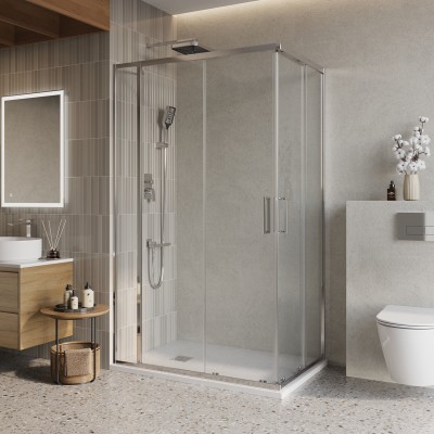 Душевой уголок BelBagno Luce 105x80х195 LUCE-AH-21-105/80-C-Cr профиль хром, стекло прозрачное