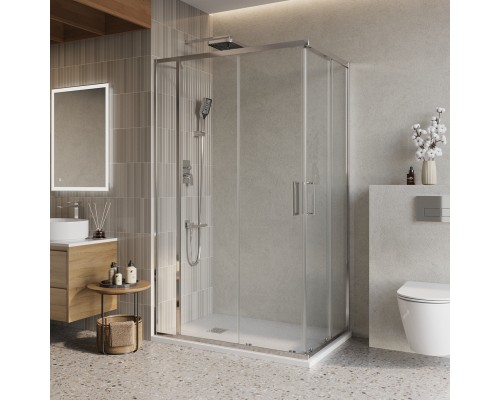 Душевой уголок BelBagno Luce 145x90х195 LUCE-AH-21-145/90-C-Cr профиль хром, стекло прозрачное