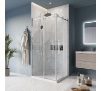 Душевой уголок BelBagno Marino 100x80x195 MARINO-AH-2-100/80-C-CR профиль хром, стекло прозрачное