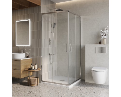 Душевой уголок BelBagno Luce 80x80х195 LUCE-A-2-80-C-Cr профиль хром, стекло прозрачное