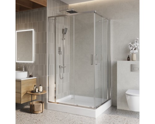 Душевой уголок BelBagno Luce 145x115х195 LUCE-AH-22-145/115-C-Cr профиль хром, стекло прозрачное