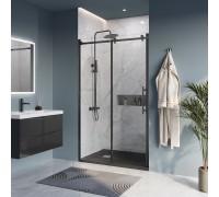 Душевая дверь BelBagno Marino 120x195 MARINO-BF-1-120-C-NERO профиль черный/матовый, стекло прозрачное