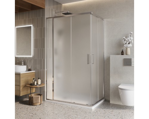 Душевой уголок BelBagno Luce 110x90х195 LUCE-AH-21-110/90-P-Cr профиль хром, стекло рифленое