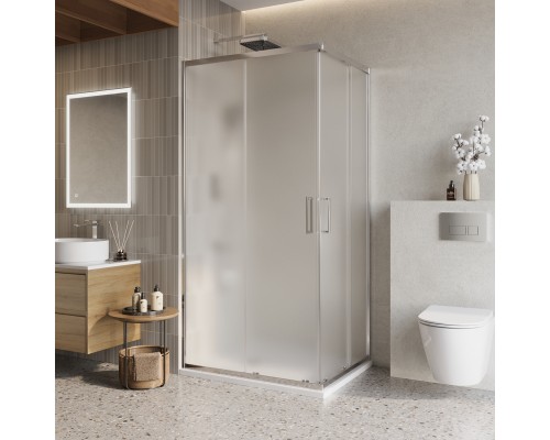 Душевой уголок BelBagno Luce 100x80х195 LUCE-AH-2-100/80-P-Cr профиль хром, стекло рифленое