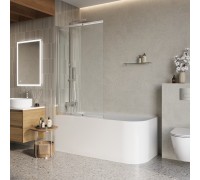 Шторка для ванны BelBagno Luce 80x145 LUCE-VF-11-80/145-C-Cr профиль хром, стекло прозрачное