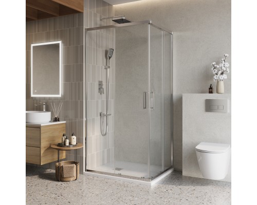 Душевой уголок BelBagno Luce 100x80х195 LUCE-AH-2-100/80-C-Cr профиль хром, стекло прозрачное