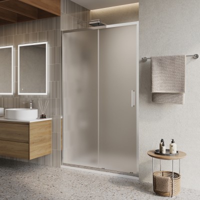 Душевая дверь BelBagno Luce 120x195 LUCE-BF-1-120-P-Cr профиль хром, стекло рифленое