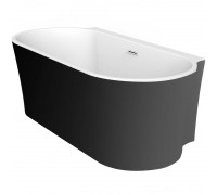 Акриловая ванна BelBagno 170x80 пристенная, белый глянец/черный матовый BB409-1700-800-W/NM