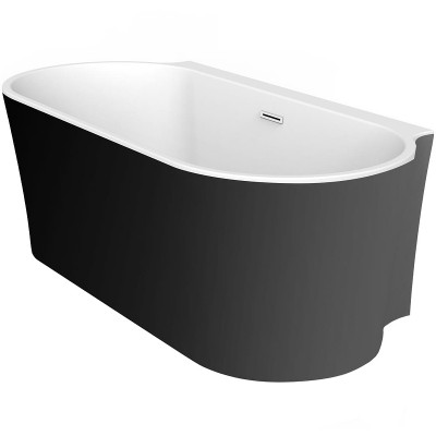 Акриловая ванна BelBagno 170x80 пристенная, белый глянец/черный матовый BB409-1700-800-W/NM