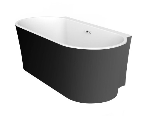 Акриловая ванна BelBagno 170x80 пристенная, белый глянец/черный матовый BB409-1700-800-W/NM