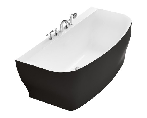 Акриловая ванна BelBagno 165х78 пристенная, белый/черный BB74-NERO-W0