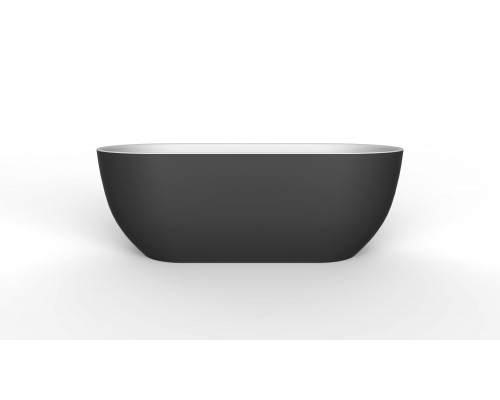 Акриловая ванна BelBagno 170x80 отдельностоящая, белый глянец/черный матовый BB70-1700-800-W/NM
