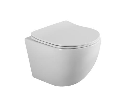 Унитаз подвесной BelBagno Uno 2.0 BB7306CHR/SC безободковый с микролифтом