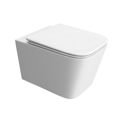 Унитаз подвесной BelBagno Due-Tor BB5171CH-TOR/SC безободковый с микролифтом, смыв TORNADO