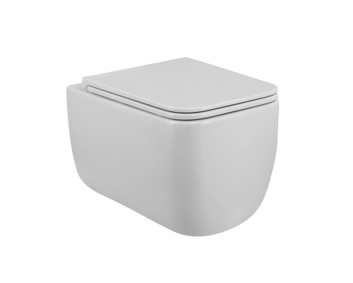 Унитаз подвесной BelBagno Luce BB076CH-TOR/SC безободковый с микролифтом, смыв TORNADO