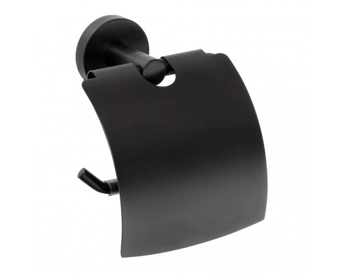 Бумагодержатель Bemeta Dark 104112010 с крышкой, черный/матовый