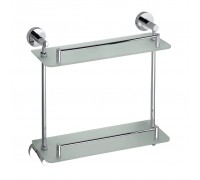 Полка Bemeta Omega 104202122 стеклянная двойная, хром