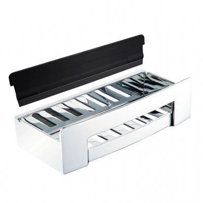 Мыльница Bemeta Cytro 102208292 со скребком для душевой кабины, хром/черный