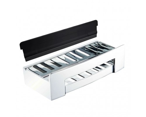 Мыльница Bemeta Cytro 102208292 со скребком для душевой кабины, хром/черный