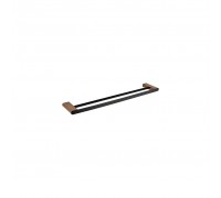 Полотенцедержатель Bemeta Galla 60 см 108104050 двойной, черный матовый/розовое золото глянцевое