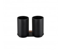 Стакан для щеток Bemeta Galla 108110020 двойной, черный матовый/розовое золото глянцевое