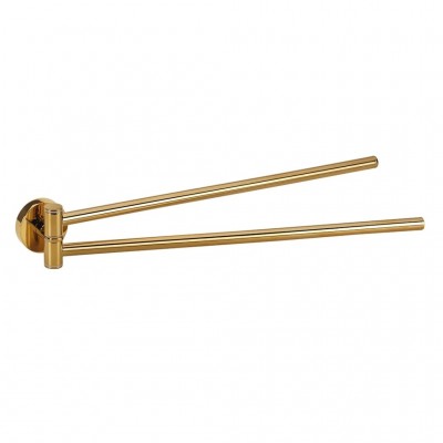 Полотенцедержатель Bemeta Brilo 161204190 двойной поворотный, золото глянцевое