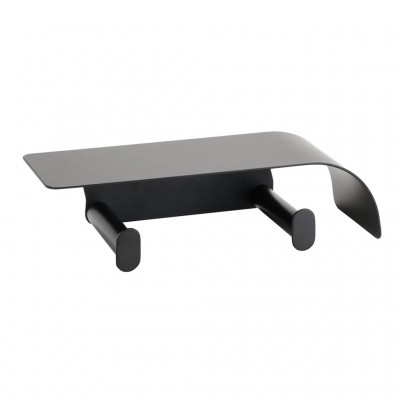 Бумагодержатель Bemeta Organic Black 167112160 двойной с полкой, черный/матовый