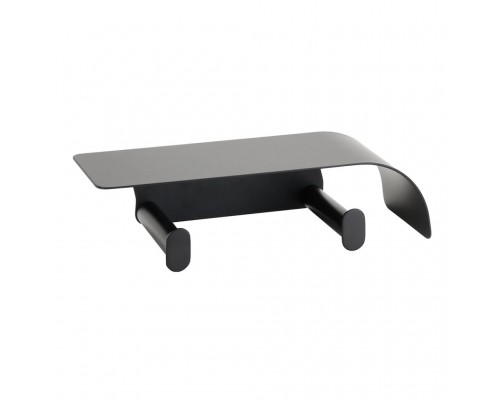 Бумагодержатель Bemeta Organic Black 167112160 двойной с полкой, черный/матовый