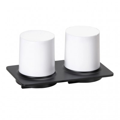 Дозатор для жидкого мыла Bemeta Organic Black 167109270 двойной, настенный, черный/матовый