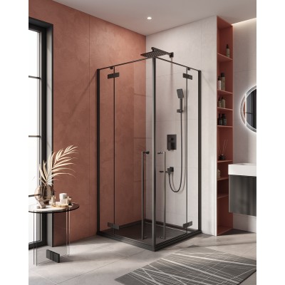 Душевой уголок Cezares Liner 900x900x1950 LINER-A-2-90-C-NERO профиль черный/матовый, стекло прозрачное