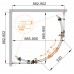 Душевой уголок Cezares Stylus-M 900х900х1950 STYLUS-O-M-R-2-90-C-Cr профиль хром, стекло прозрачное