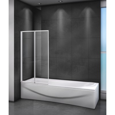 Шторка для ванны Cezares Relax 800х1400 RELAX-V-2-80/140-C-Bi профиль серый, стекло прозрачное